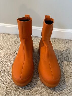 rag & bone orange chunky-sole ankle boots